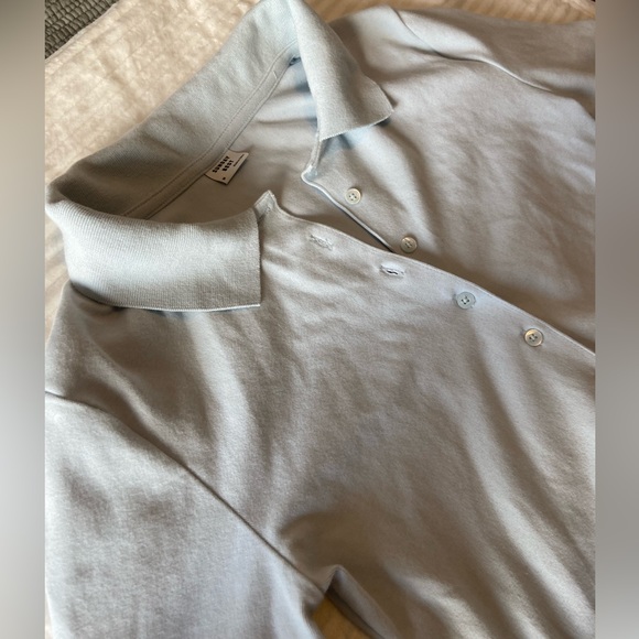 Sunday Best Crop Collared top in baby blue - Picture 3 of 5